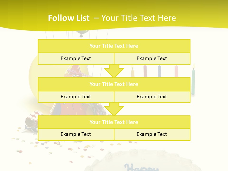 White Balloons Candles PowerPoint Template