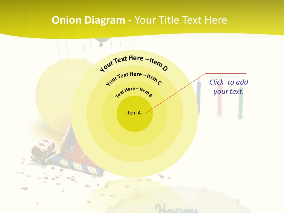 White Balloons Candles PowerPoint Template