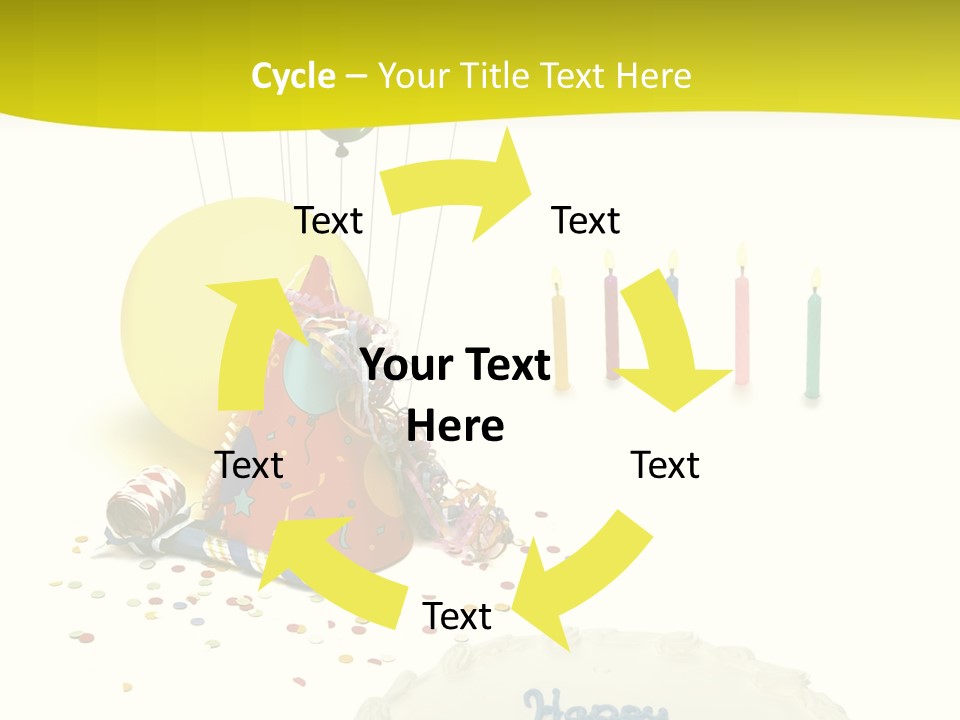 White Balloons Candles PowerPoint Template