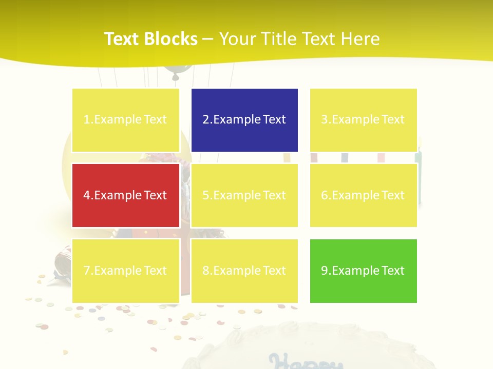 White Balloons Candles PowerPoint Template