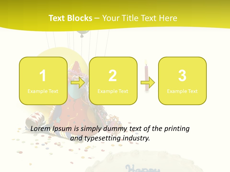 White Balloons Candles PowerPoint Template