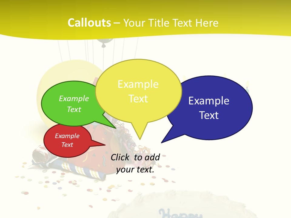 White Balloons Candles PowerPoint Template