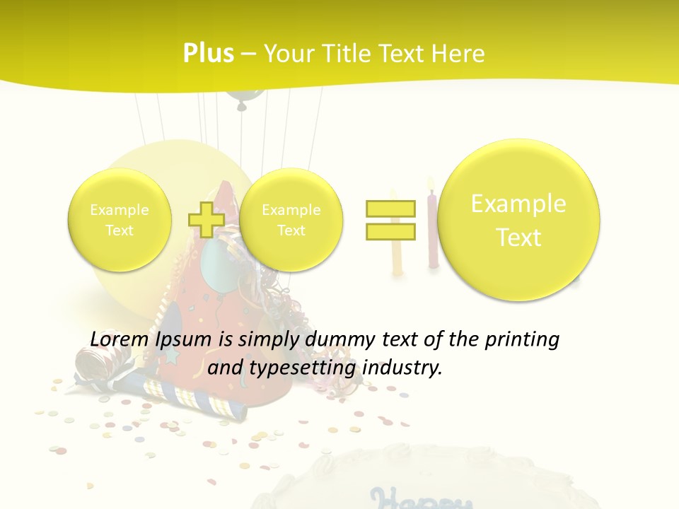 White Balloons Candles PowerPoint Template