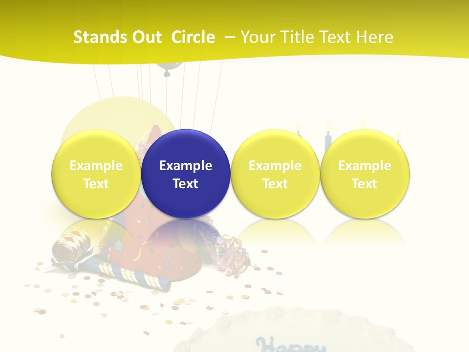 White Balloons Candles PowerPoint Template