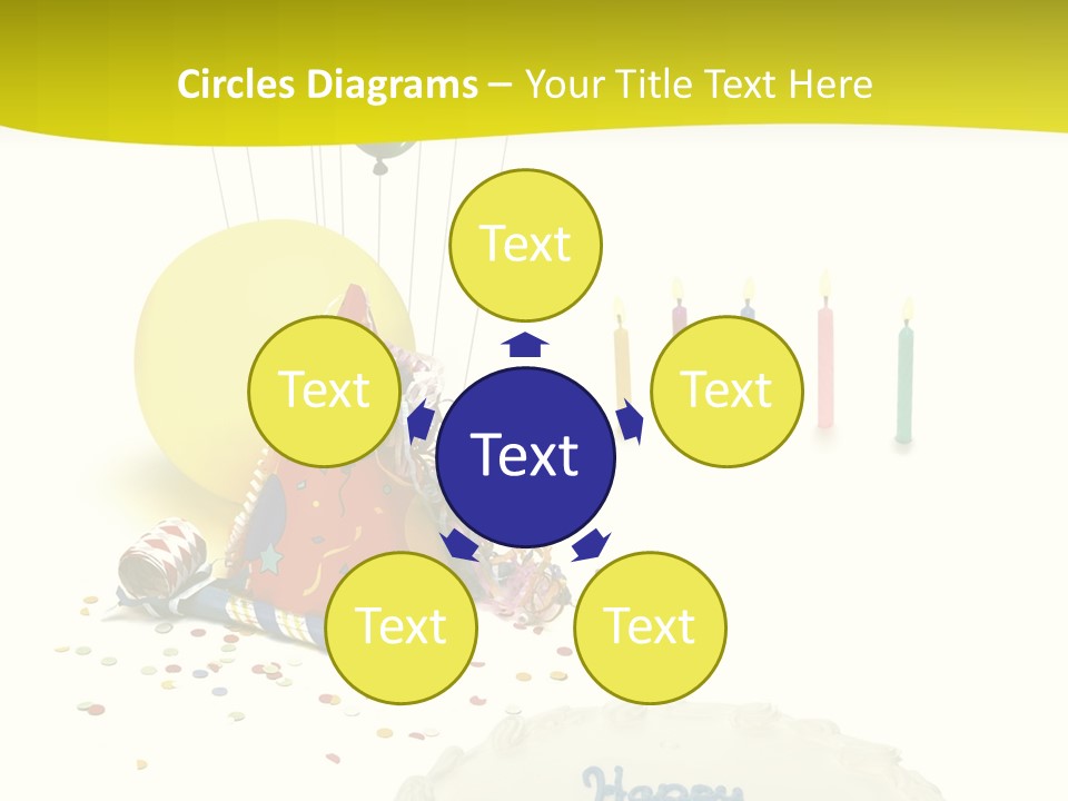 White Balloons Candles PowerPoint Template