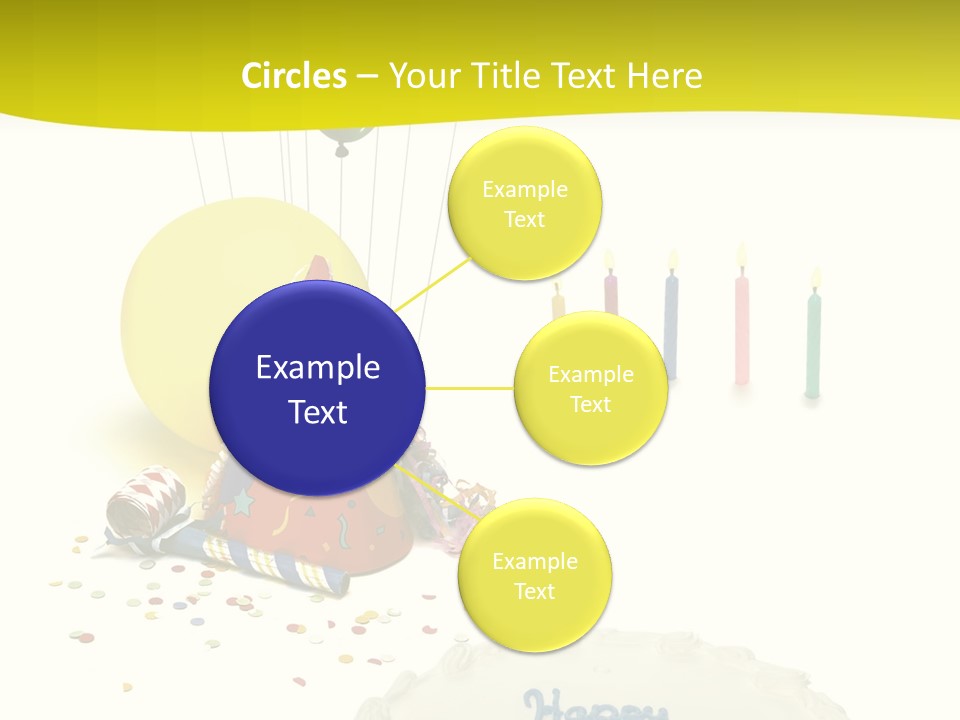 White Balloons Candles PowerPoint Template