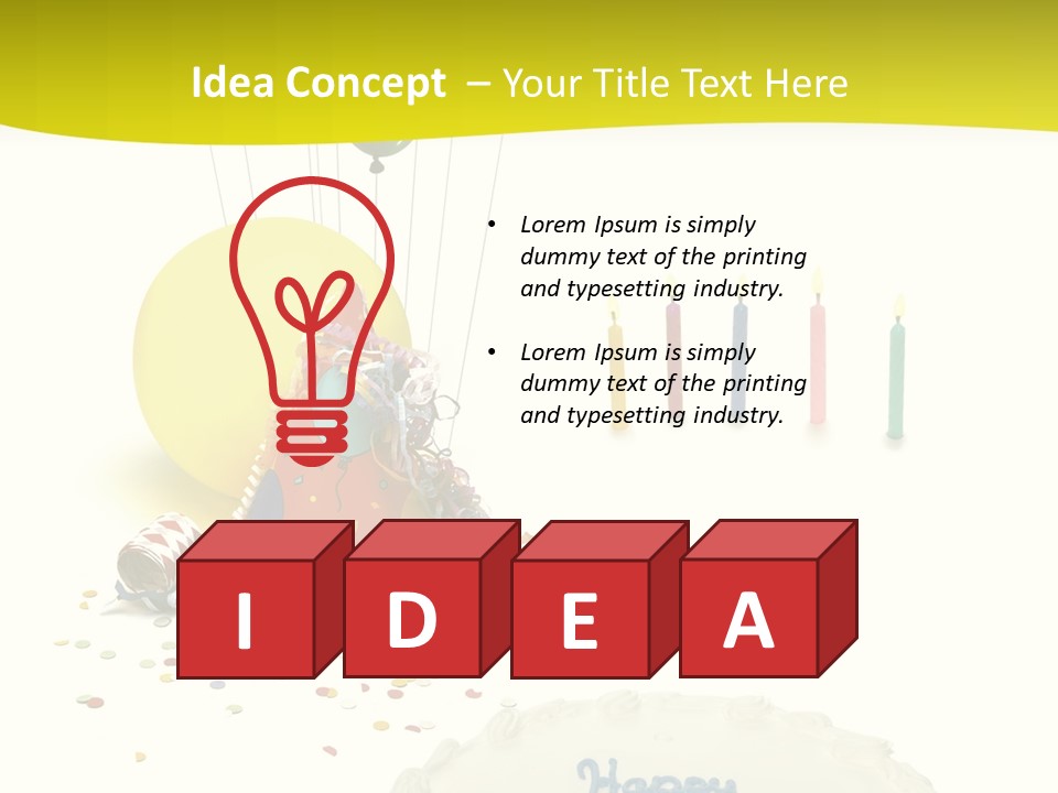 White Balloons Candles PowerPoint Template