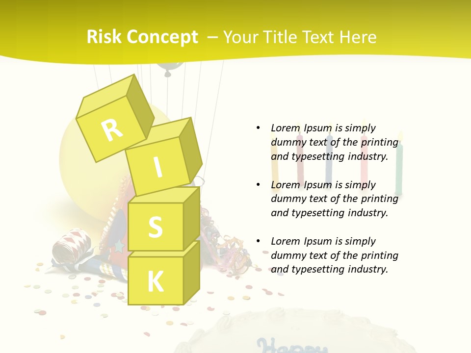 White Balloons Candles PowerPoint Template