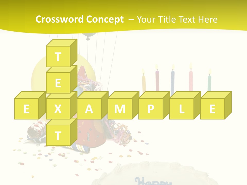 White Balloons Candles PowerPoint Template