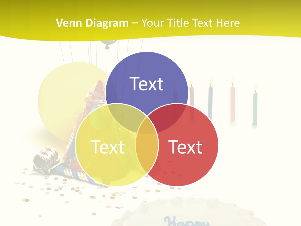 White Balloons Candles PowerPoint Template