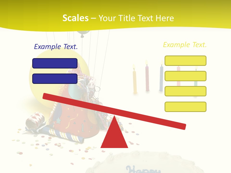 White Balloons Candles PowerPoint Template