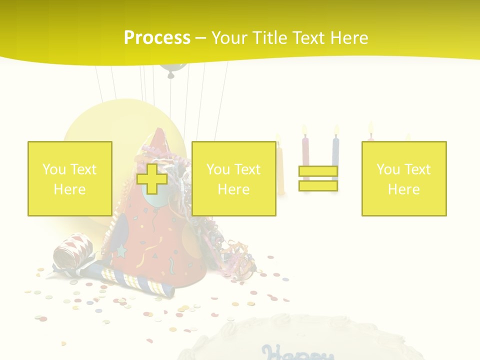 White Balloons Candles PowerPoint Template