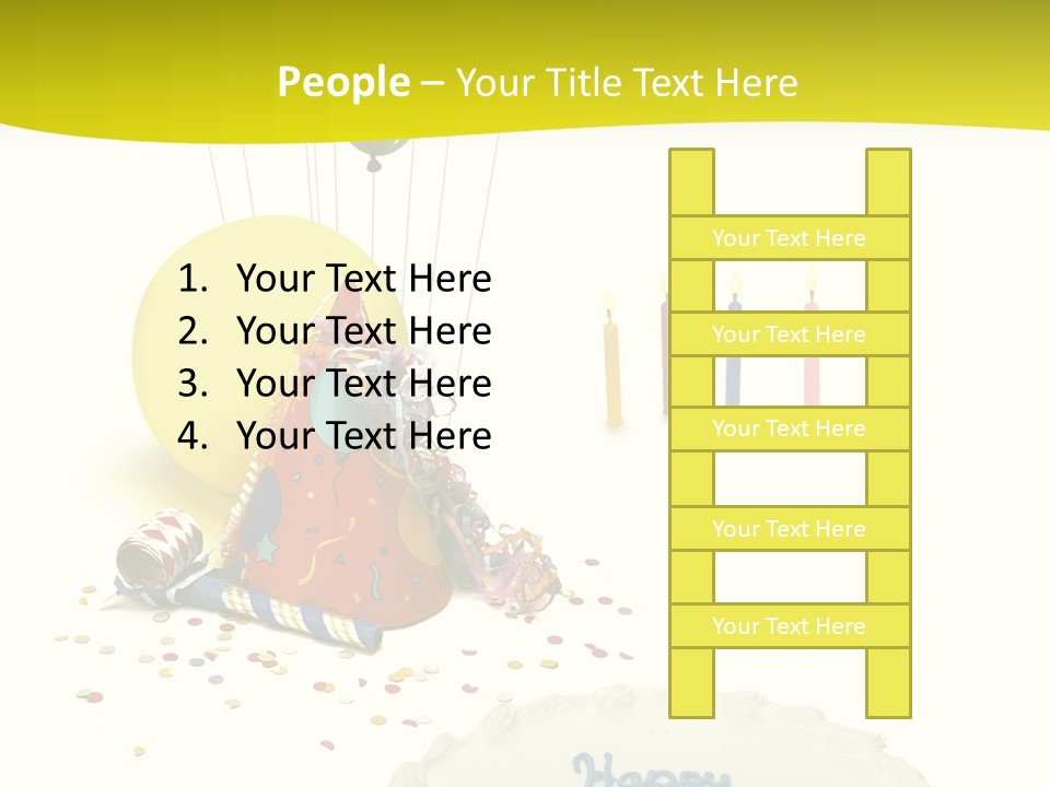 White Balloons Candles PowerPoint Template