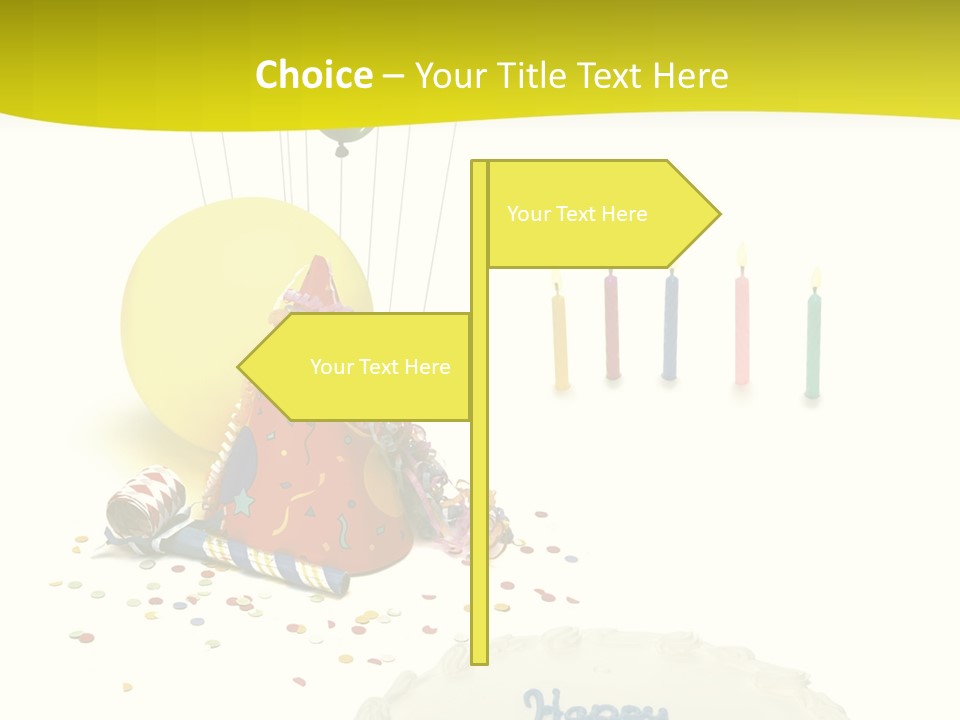 White Balloons Candles PowerPoint Template