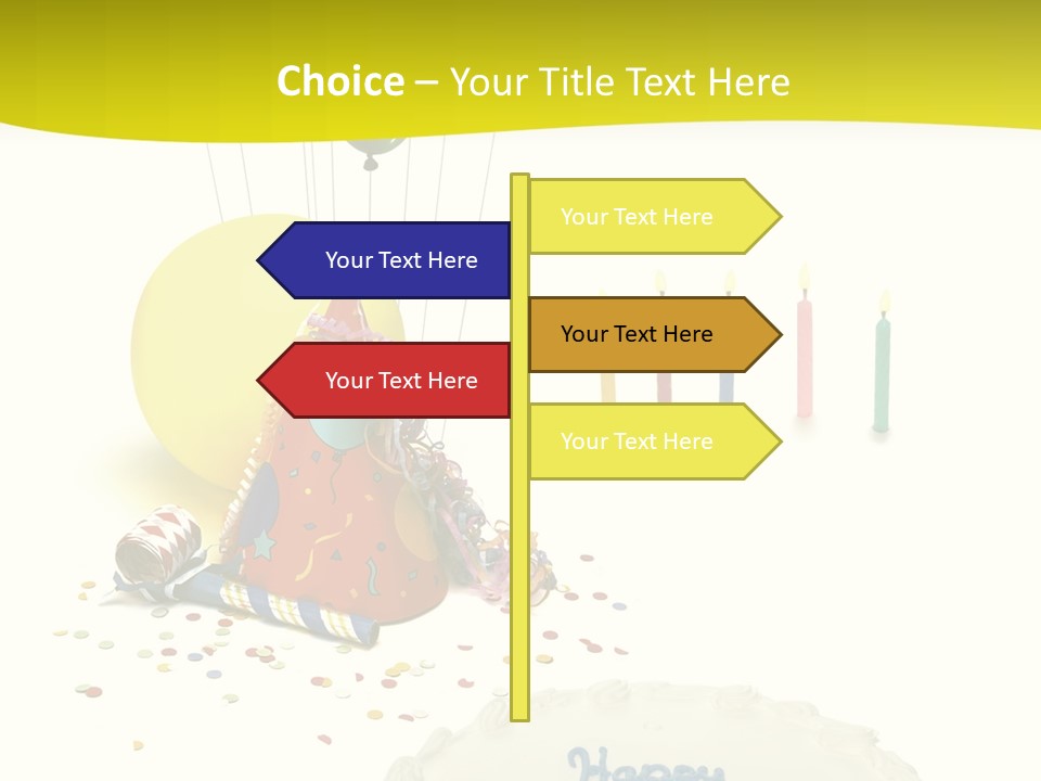 White Balloons Candles PowerPoint Template