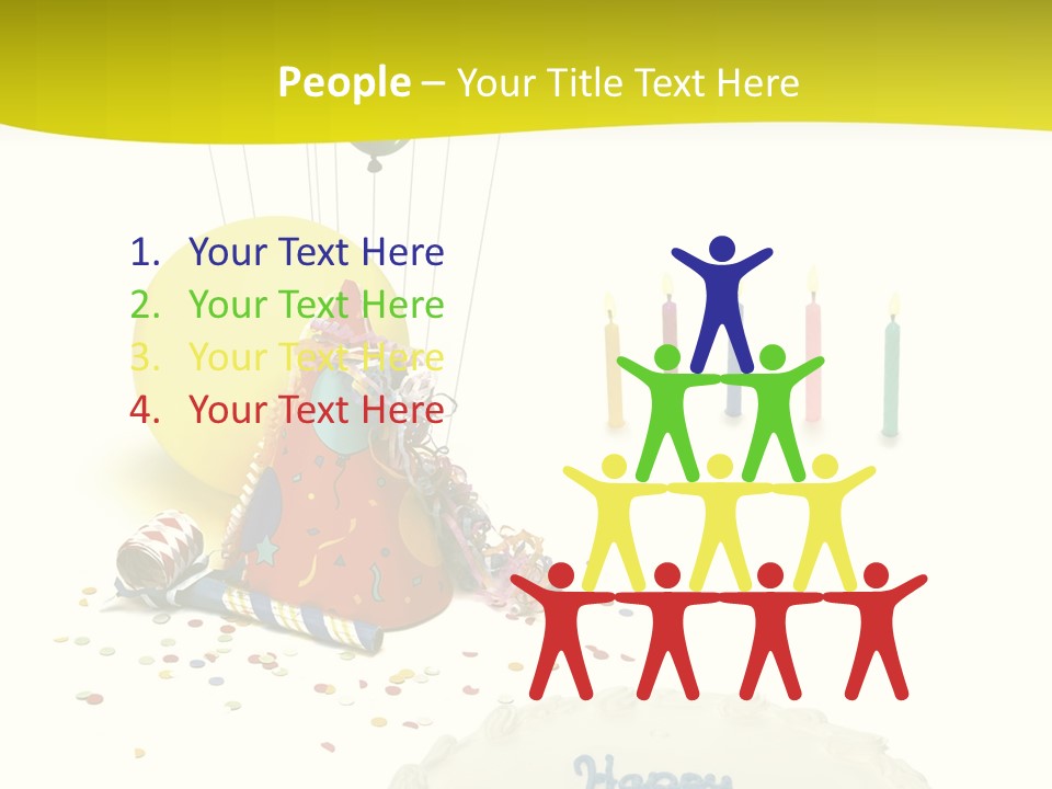 White Balloons Candles PowerPoint Template