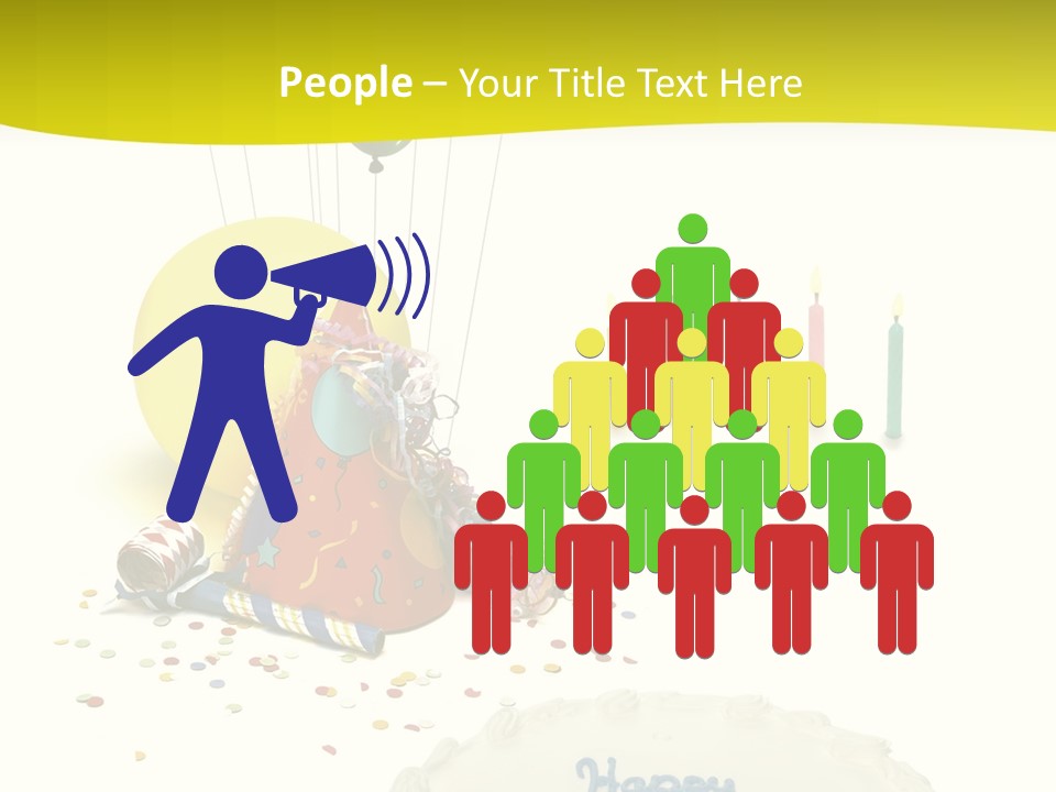 White Balloons Candles PowerPoint Template