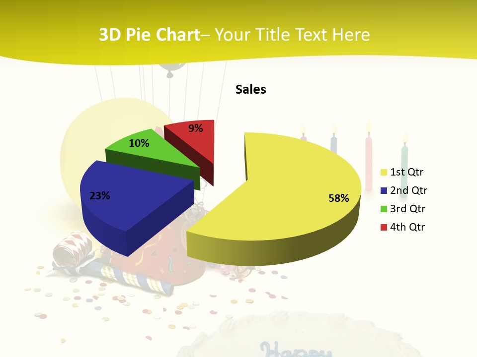 White Balloons Candles PowerPoint Template