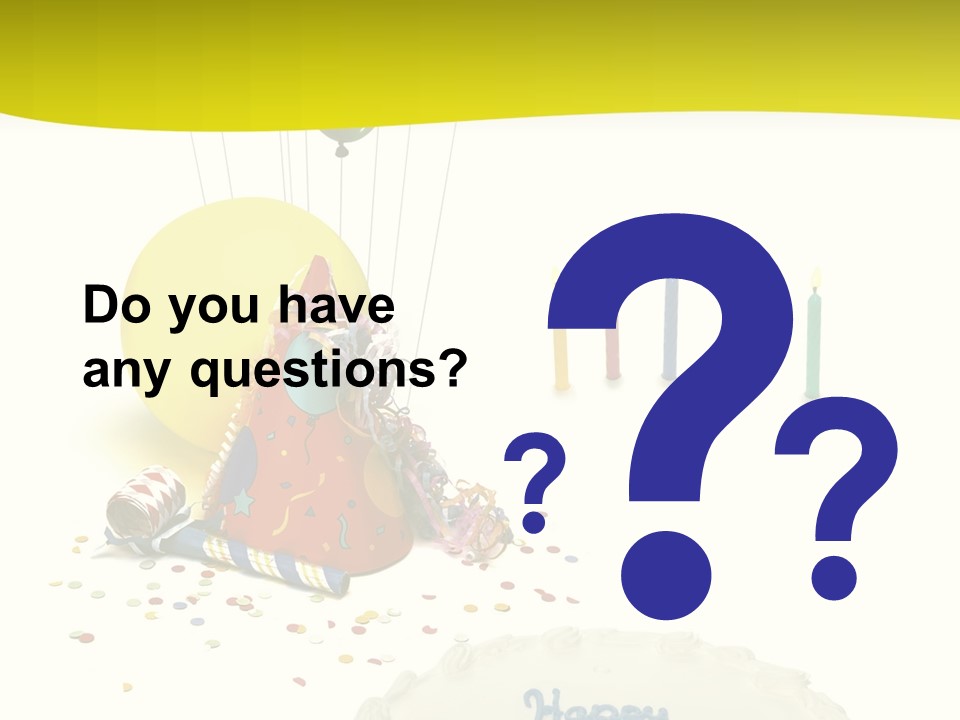 White Balloons Candles PowerPoint Template