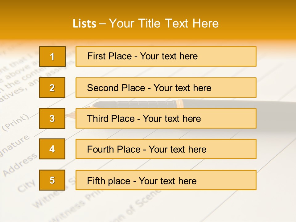 Per On Character Table PowerPoint Template