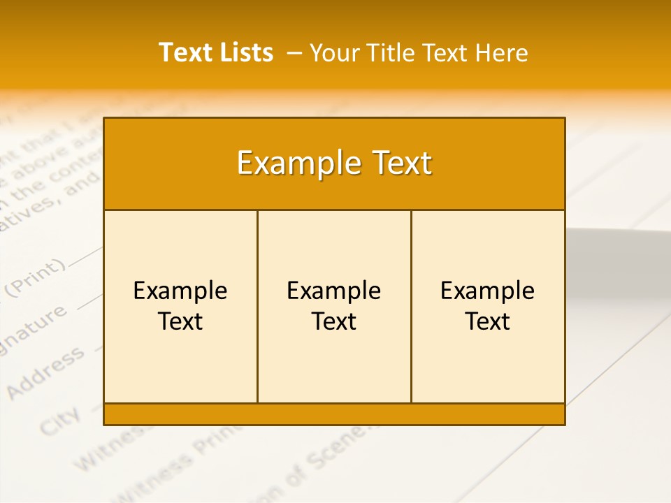 Per On Character Table PowerPoint Template