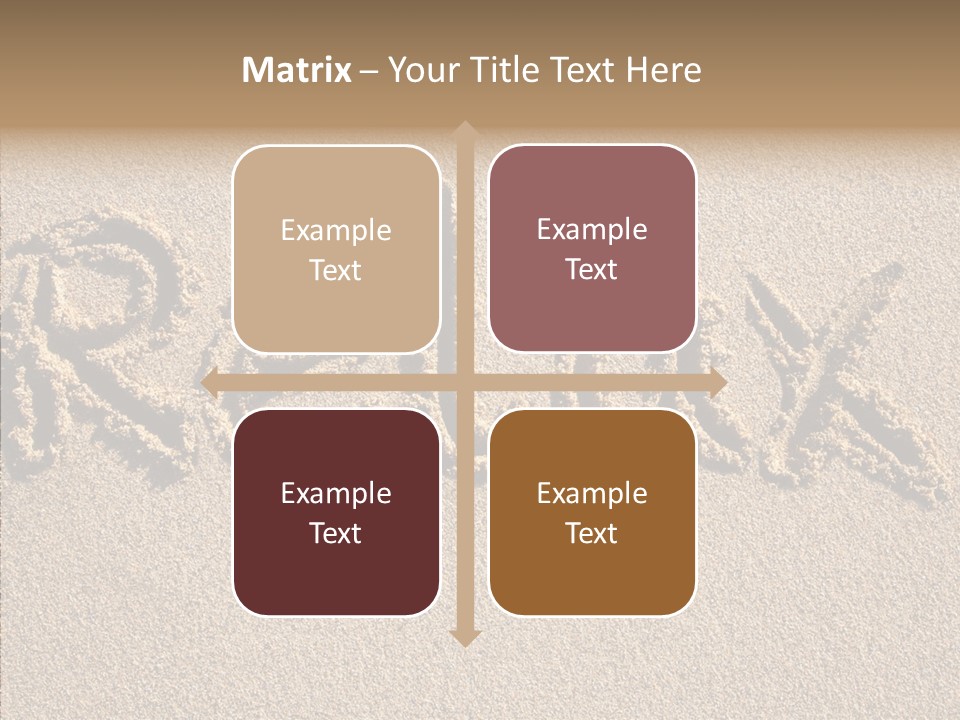 The Word Relax Written In The Sand On A Beach PowerPoint Template