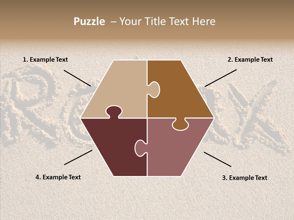 The Word Relax Written In The Sand On A Beach PowerPoint Template