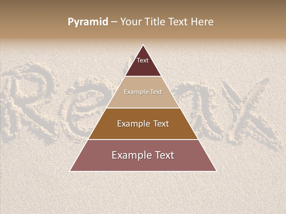 The Word Relax Written In The Sand On A Beach PowerPoint Template