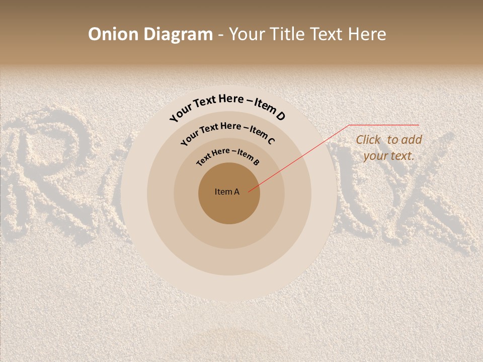 The Word Relax Written In The Sand On A Beach PowerPoint Template