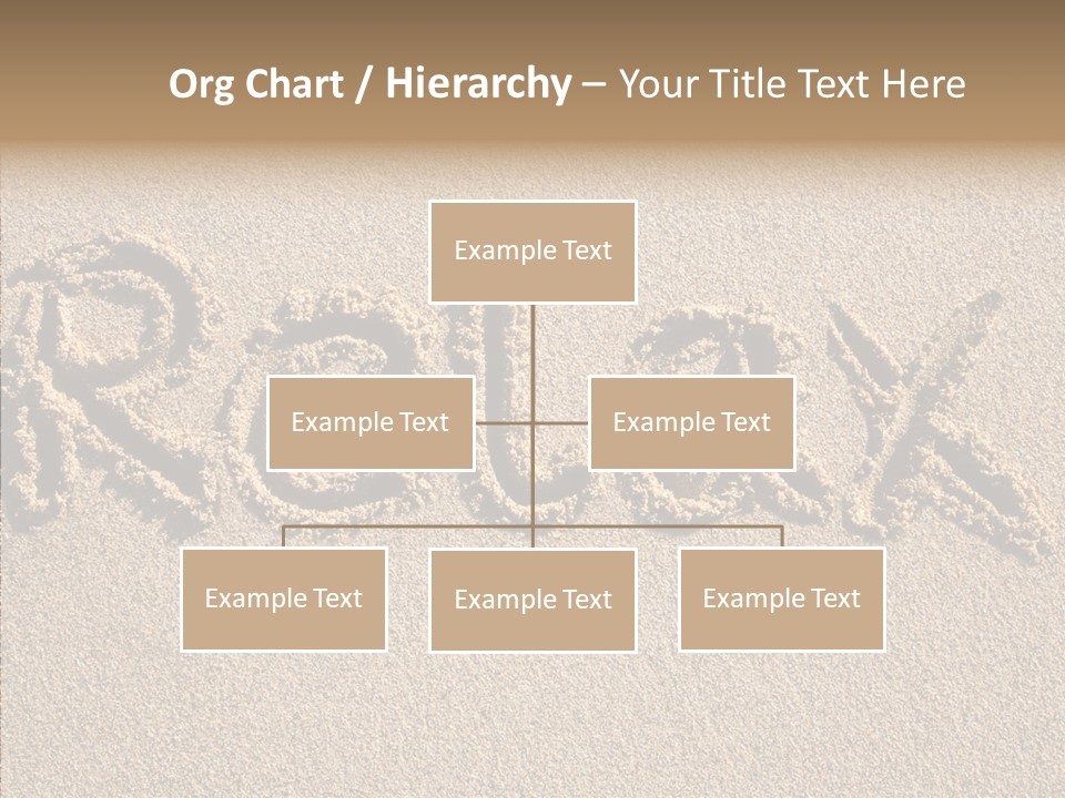 The Word Relax Written In The Sand On A Beach PowerPoint Template