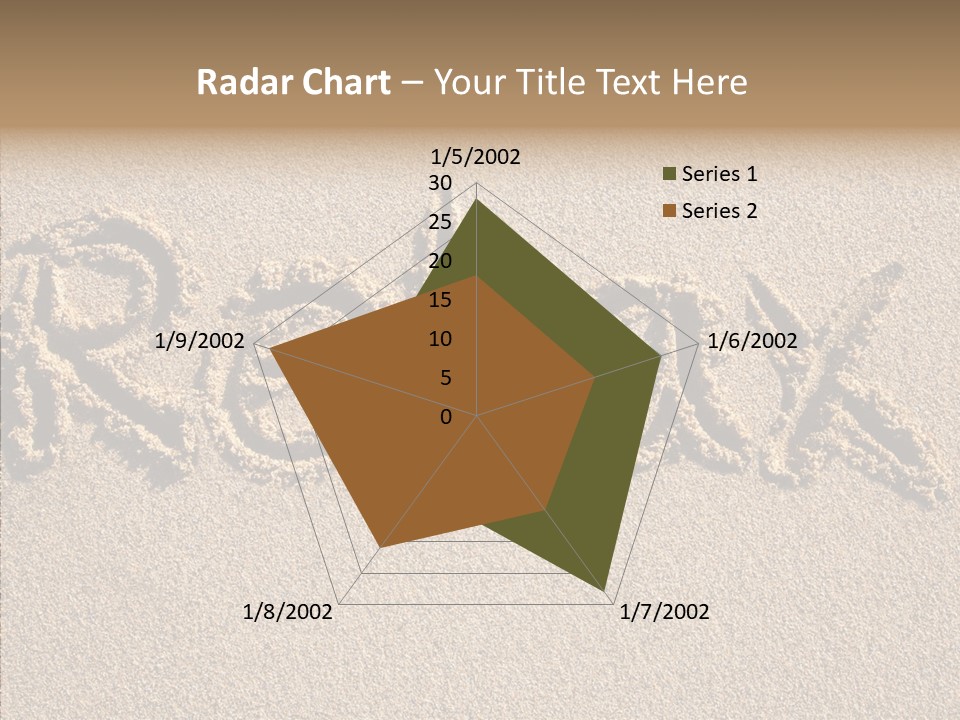 The Word Relax Written In The Sand On A Beach PowerPoint Template