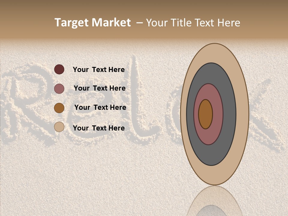 The Word Relax Written In The Sand On A Beach PowerPoint Template