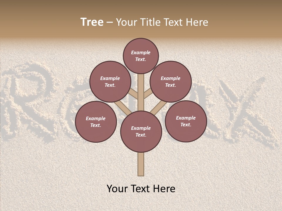 The Word Relax Written In The Sand On A Beach PowerPoint Template