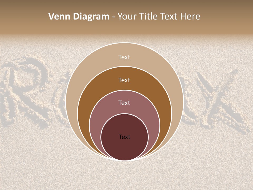 The Word Relax Written In The Sand On A Beach PowerPoint Template