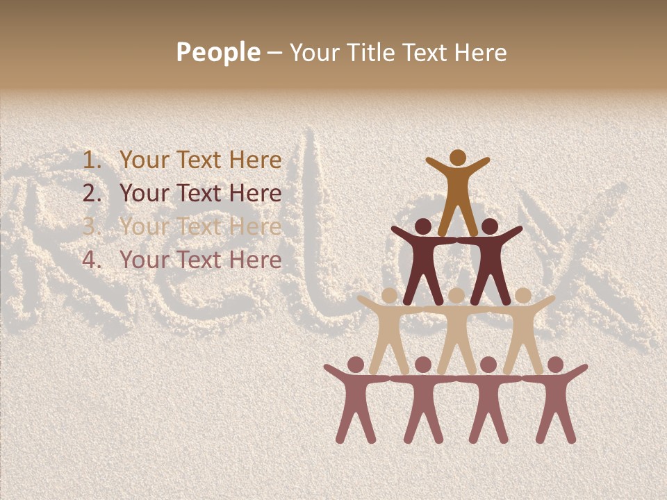 The Word Relax Written In The Sand On A Beach PowerPoint Template