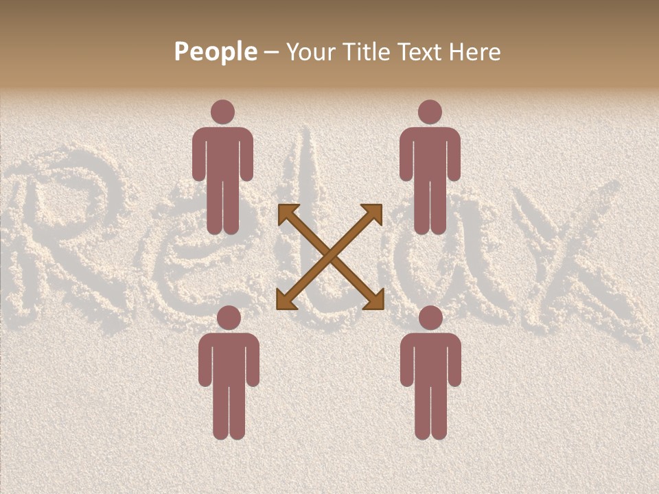 The Word Relax Written In The Sand On A Beach PowerPoint Template