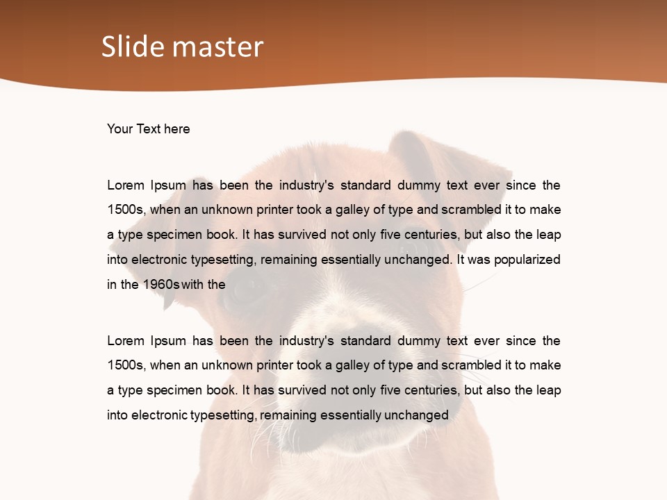 Cut Out Bull Terrier Exclamation PowerPoint Template