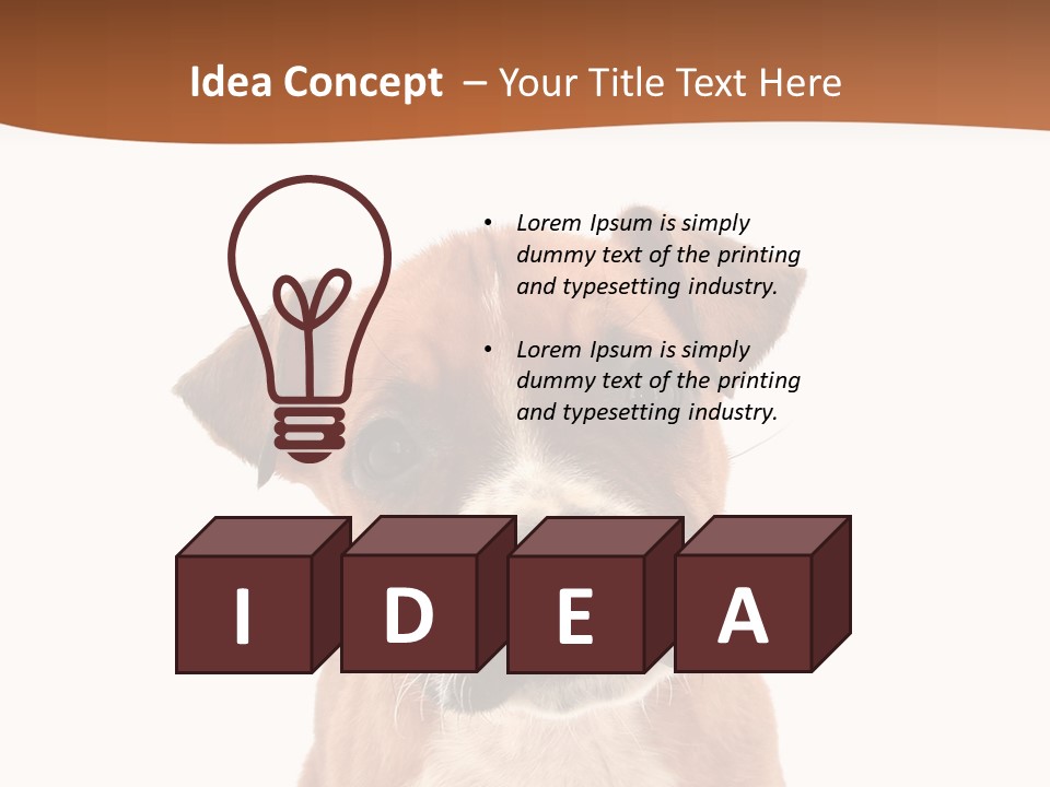 Cut Out Bull Terrier Exclamation PowerPoint Template