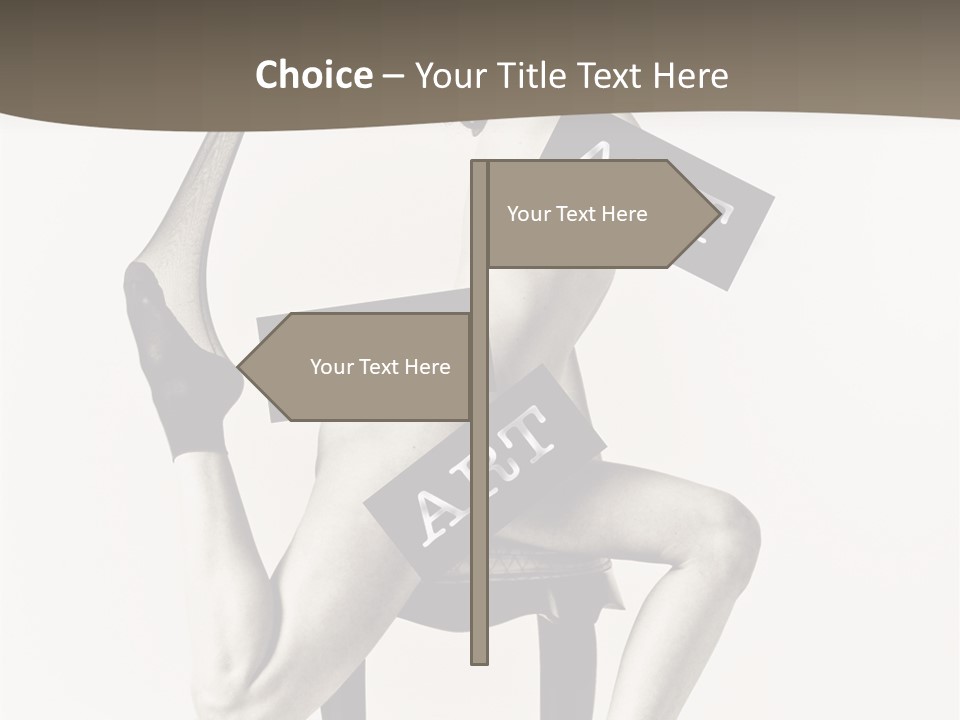 A Woman Sitting On A Chair Holding A Sign PowerPoint Template