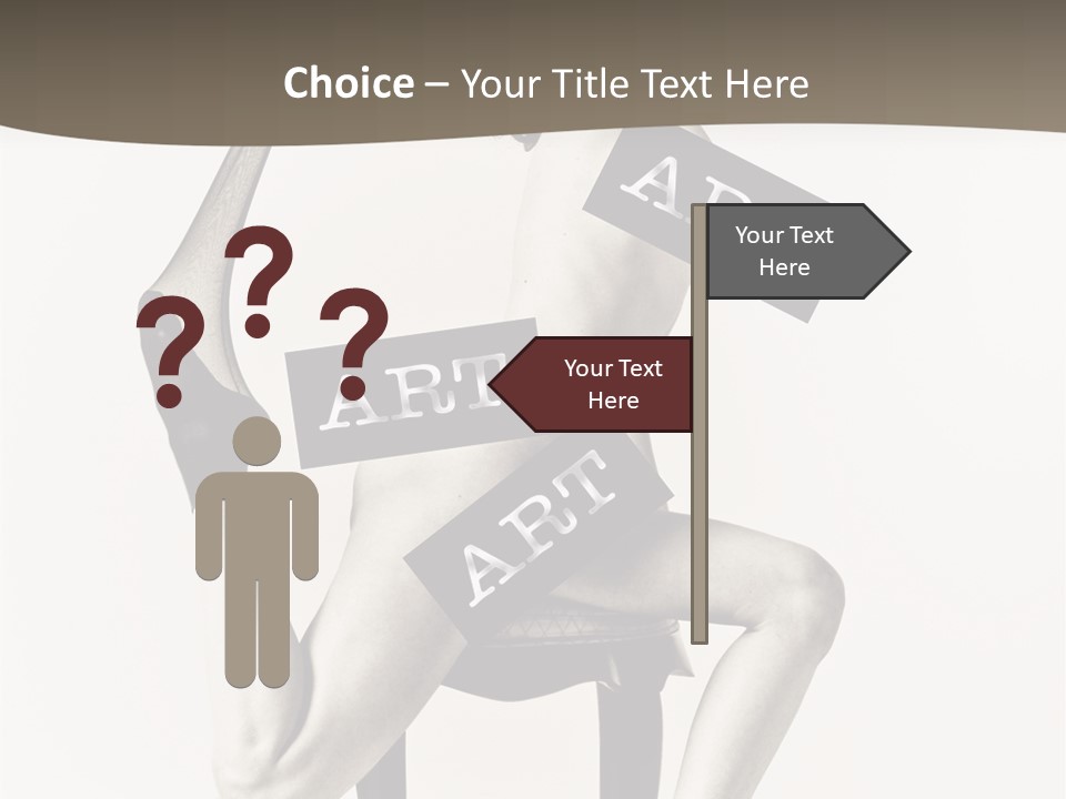 A Woman Sitting On A Chair Holding A Sign PowerPoint Template