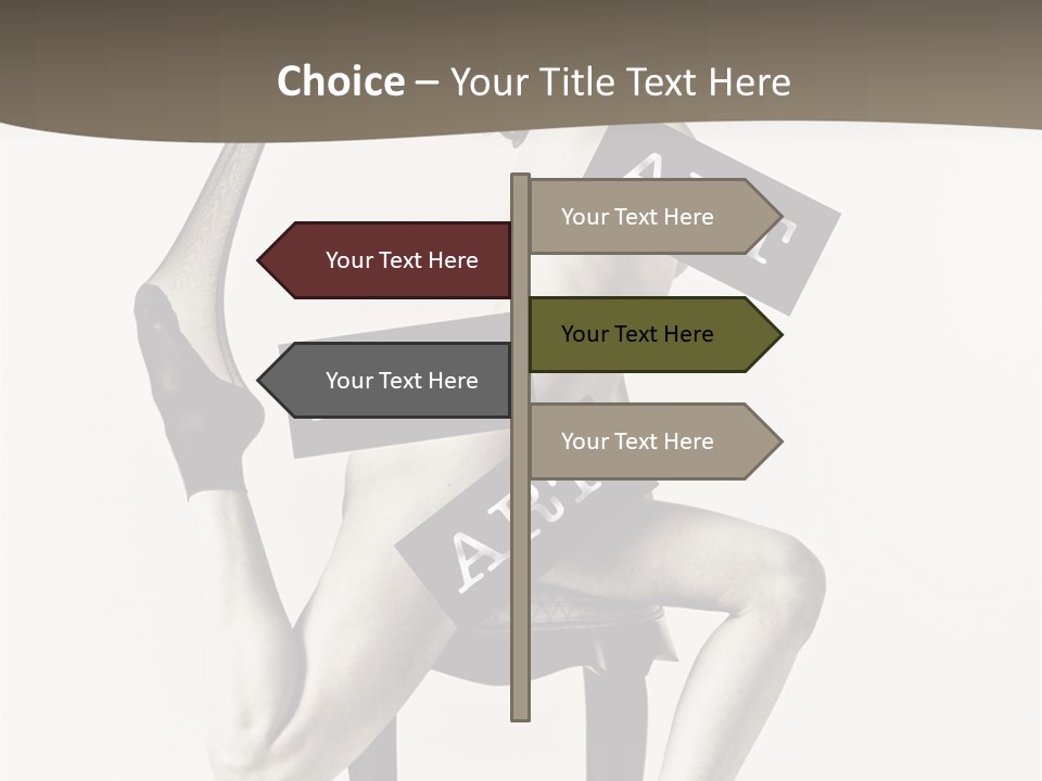 A Woman Sitting On A Chair Holding A Sign PowerPoint Template