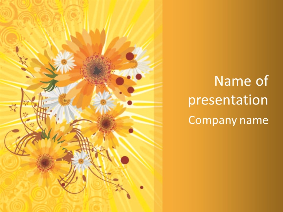 Blemish Daisy Bouquet PowerPoint Template