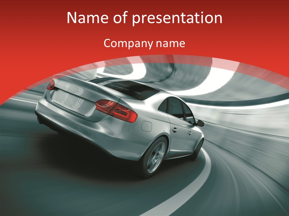 Transport Metallic Sportscar PowerPoint Template
