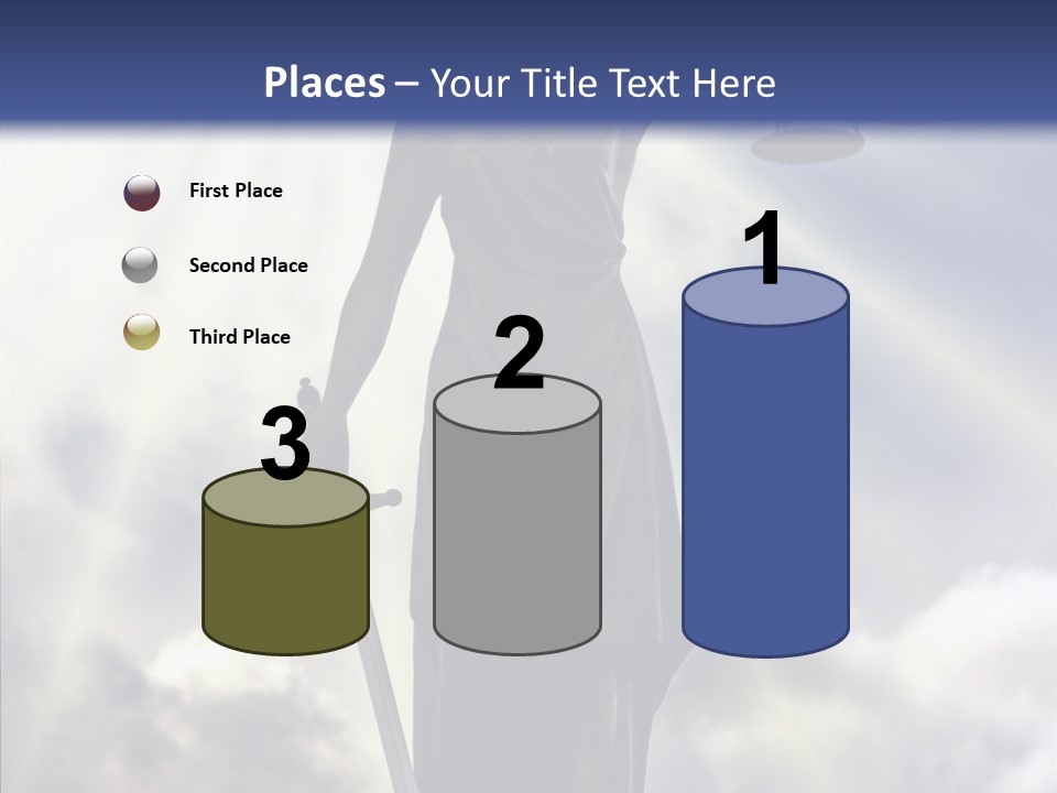 Statue Lady Sky PowerPoint Template