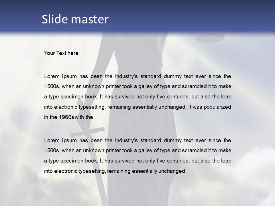 Statue Lady Sky PowerPoint Template