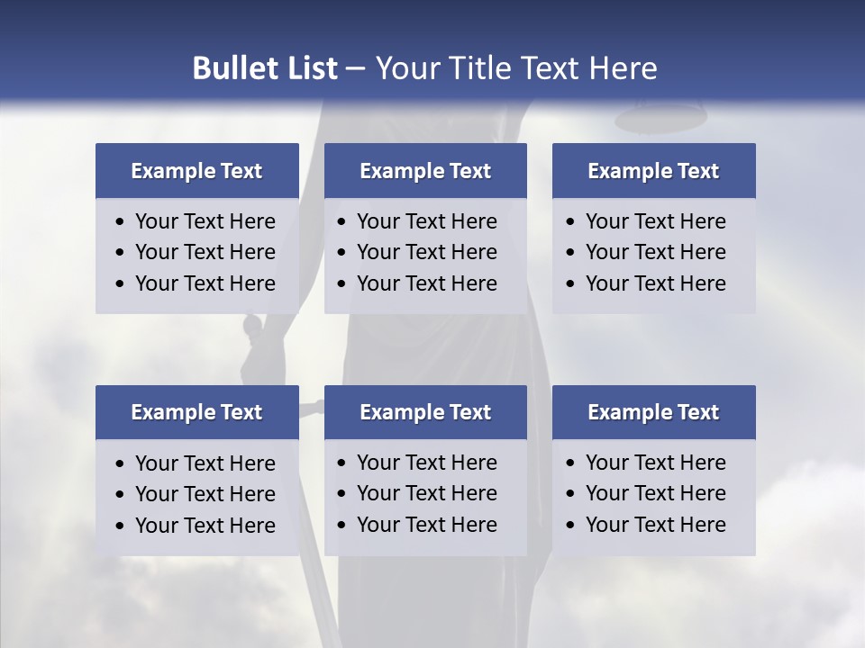 Statue Lady Sky PowerPoint Template