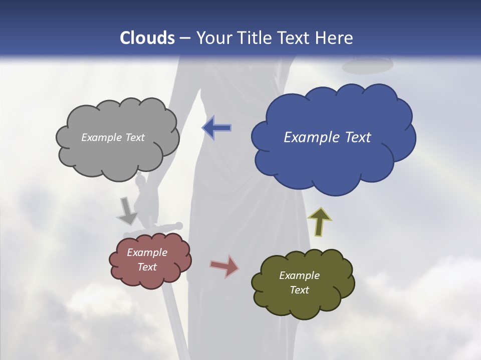 Statue Lady Sky PowerPoint Template