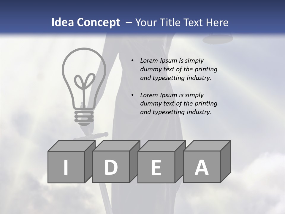 Statue Lady Sky PowerPoint Template