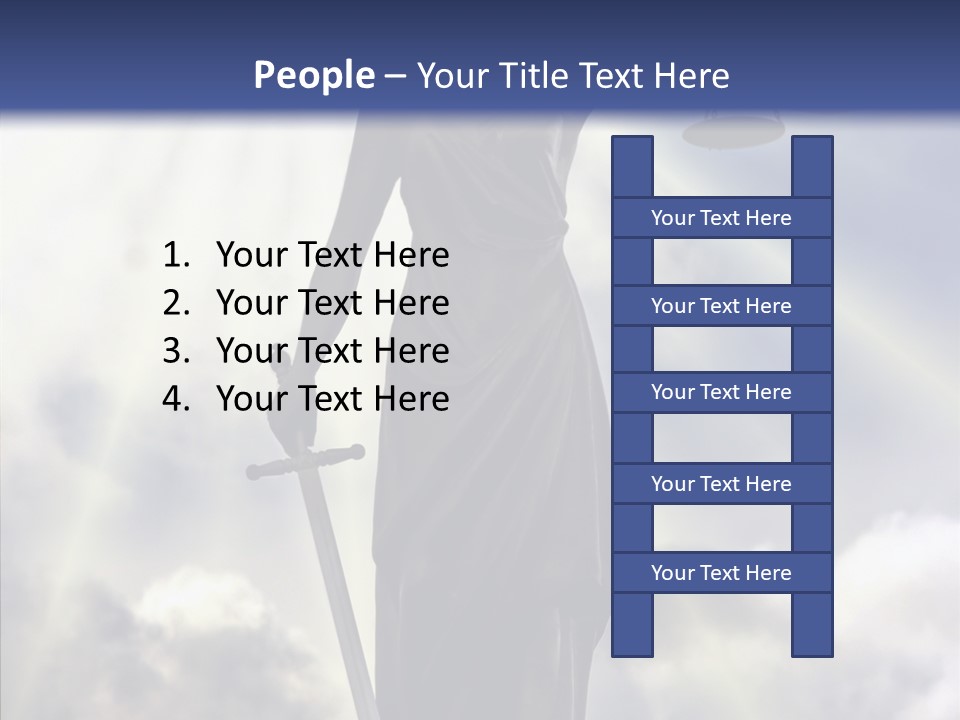 Statue Lady Sky PowerPoint Template