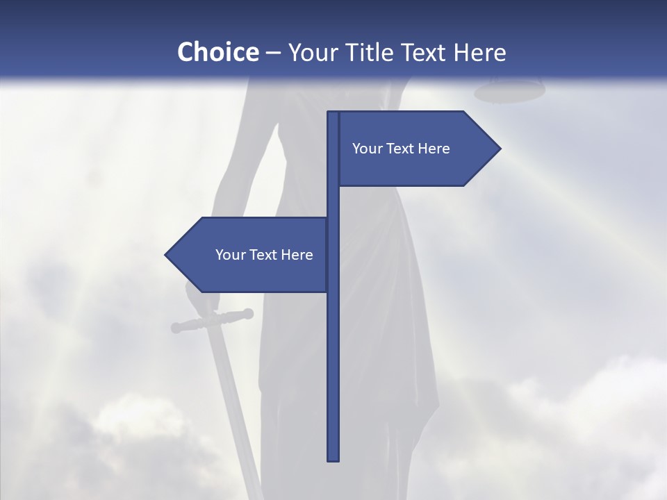 Statue Lady Sky PowerPoint Template